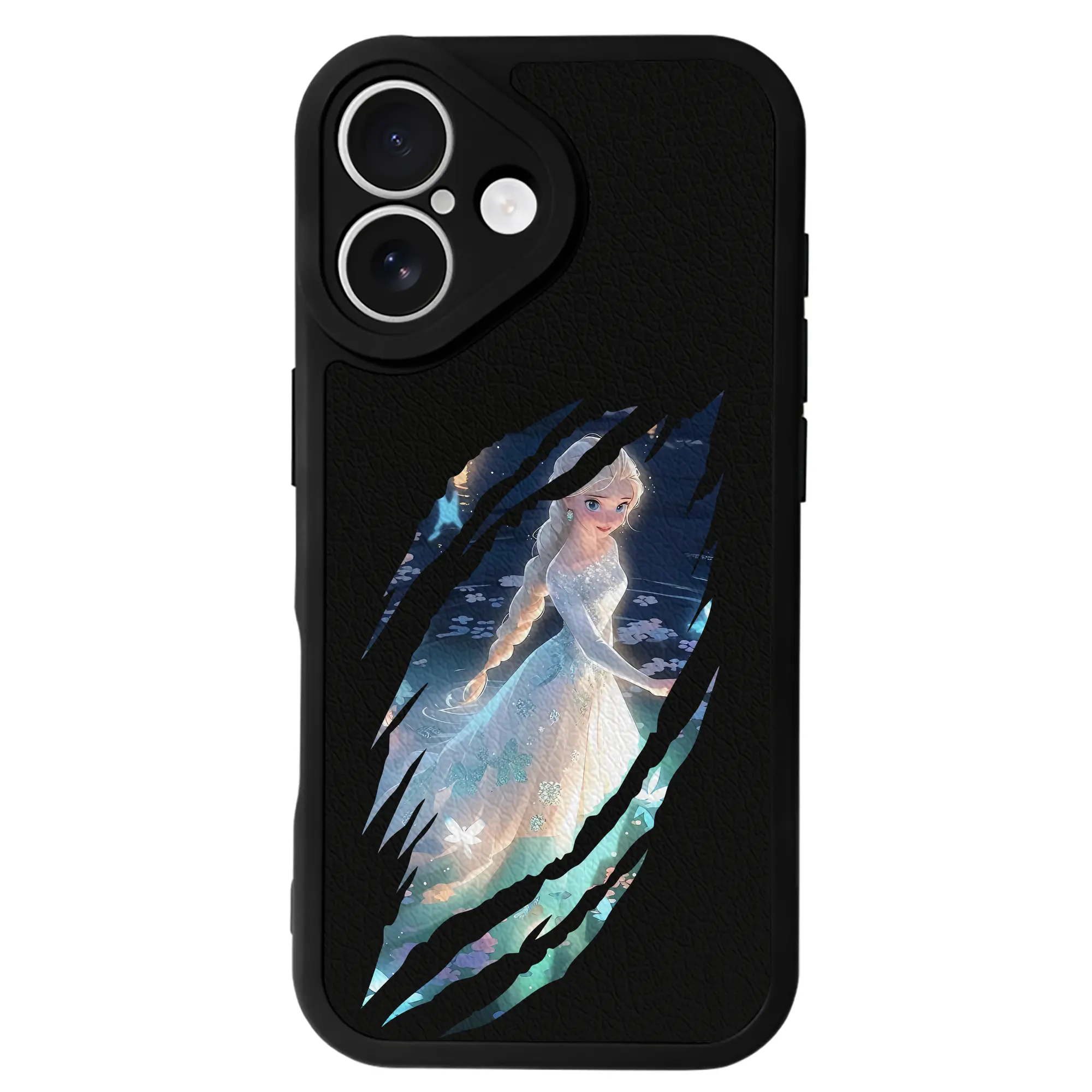 アナと雪の女王(Frozen) グッズ エルサ(Elsa) - IPhone 16シリーズ対応 ・ シリコンスマホケース ・ レザー調 ・ 高精度フィット ・ 耐衝撃 ・ ワイヤレス充電対応 ・ 精密カット